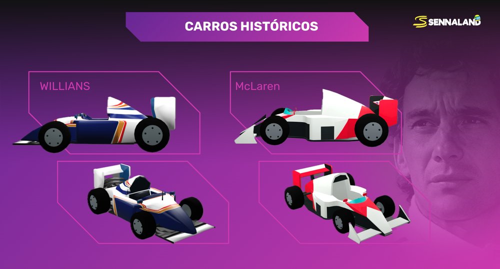 Carros históricos da SennaLand — Williams e McLaren