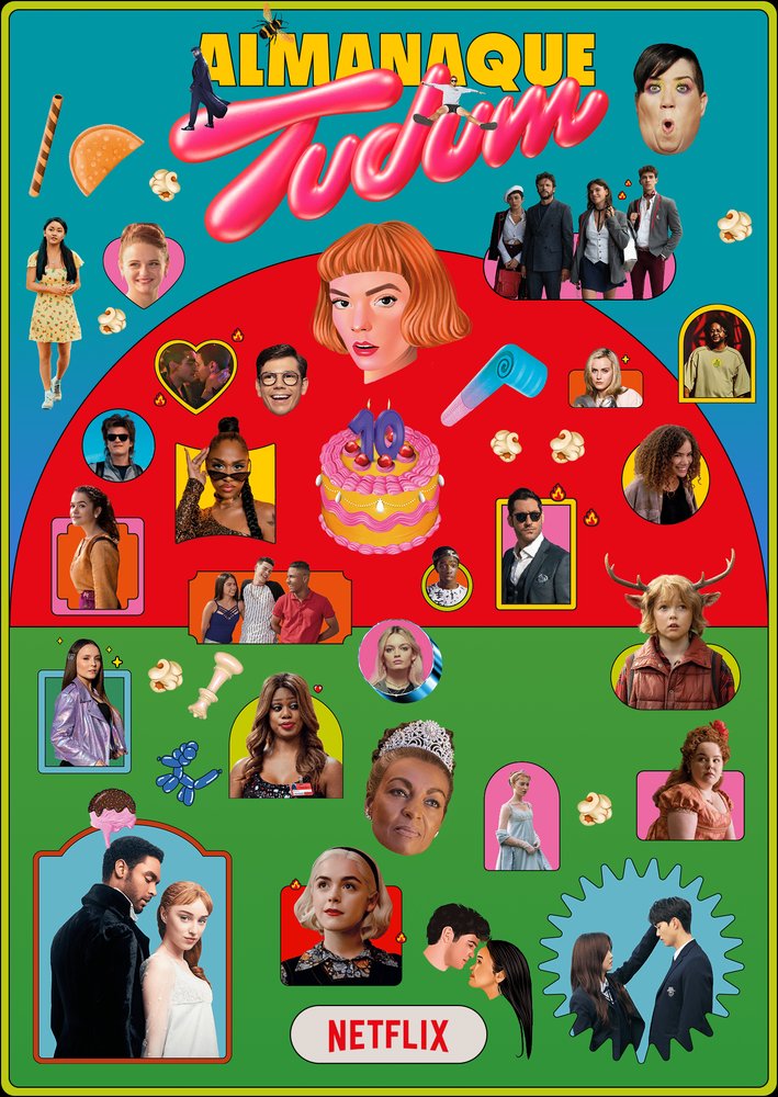 Capa do Almanaque Tudum — edição de 10 anos, Netflix